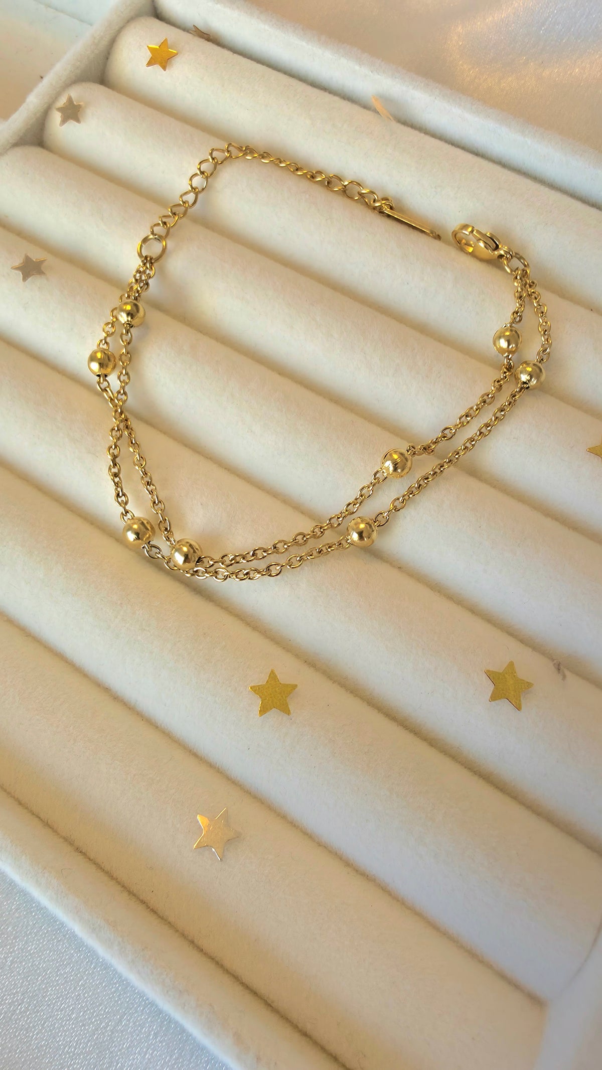 Golden beads armbånd