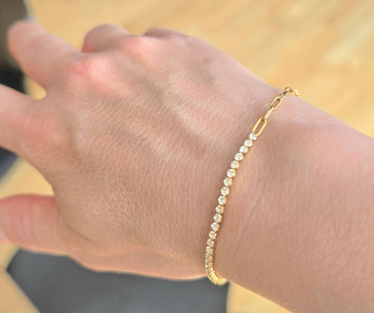 Tennis/paperclip armbånd