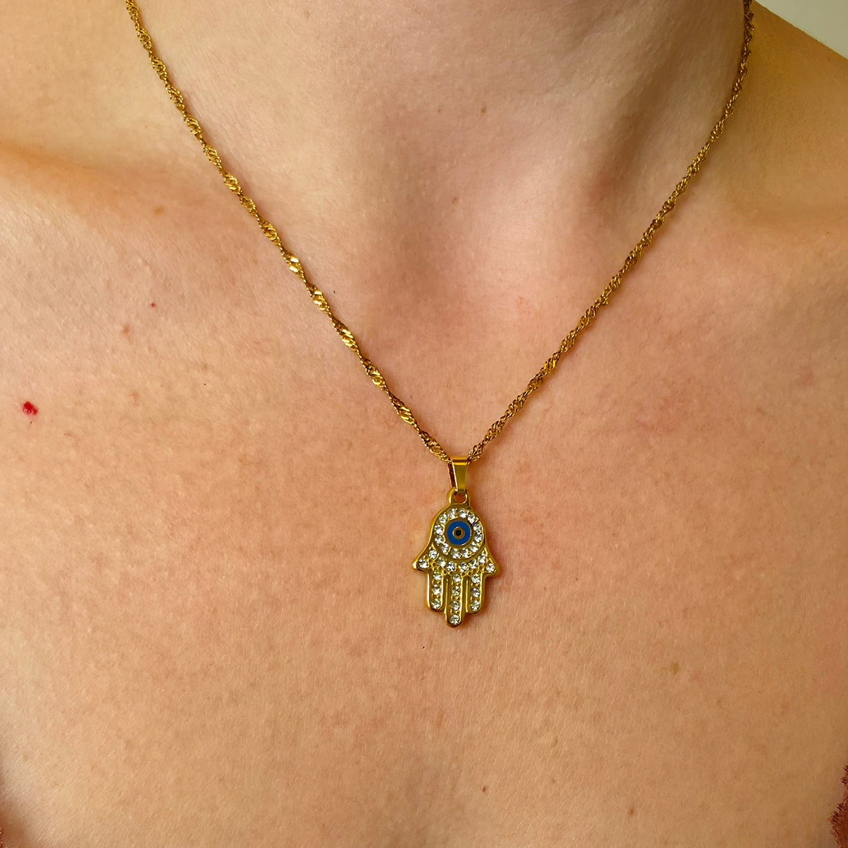 Hamsa aura halskæde