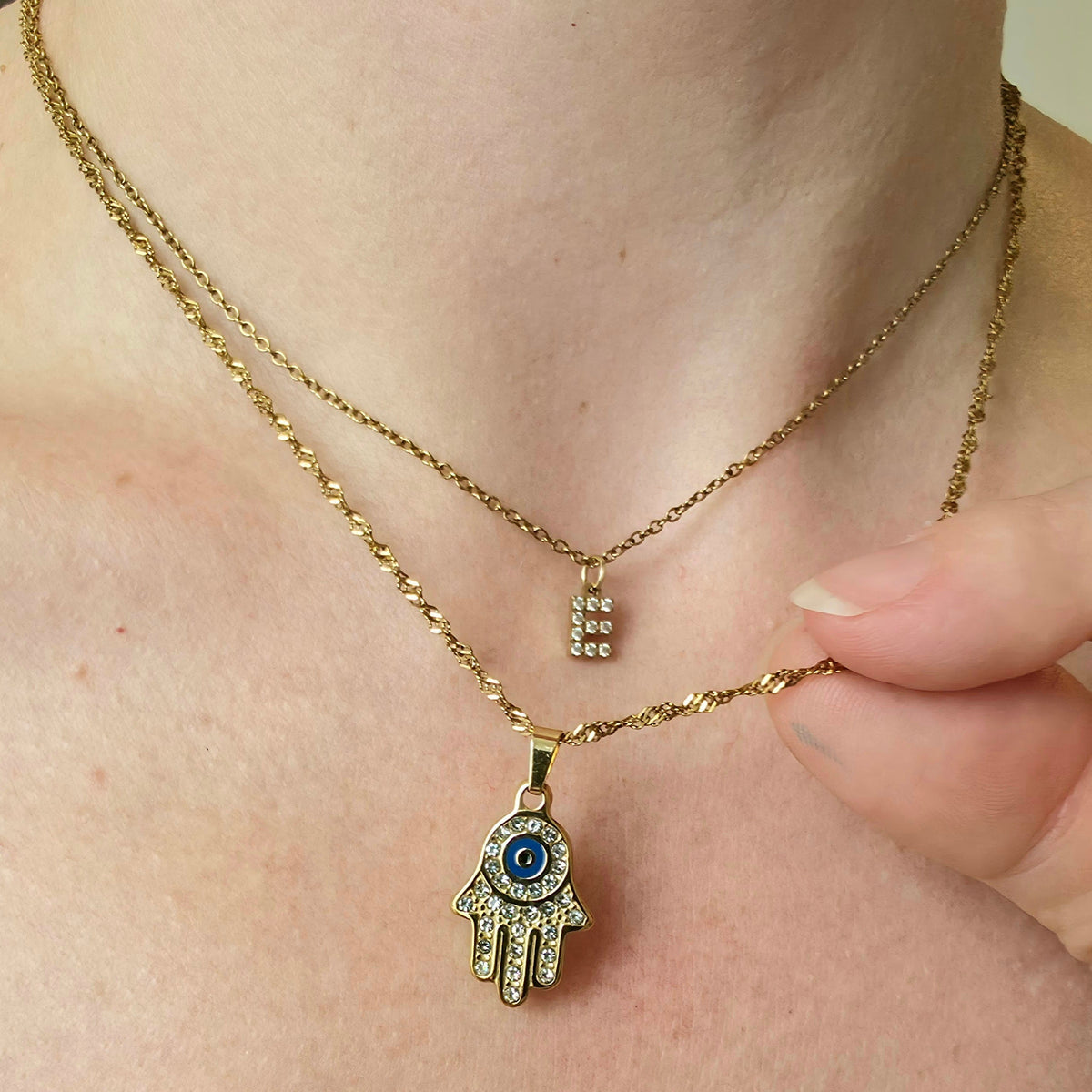 Hamsa aura halskæde