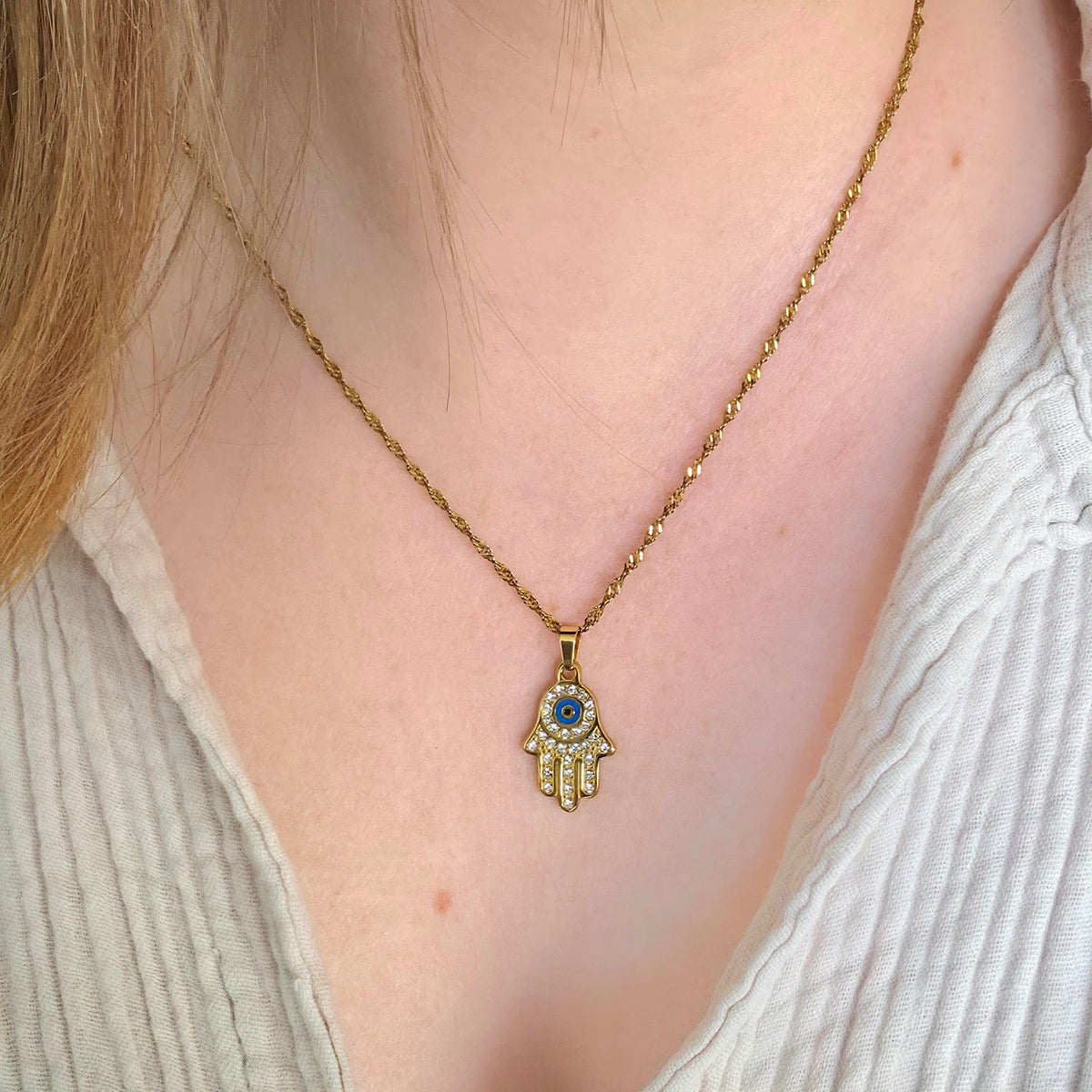 Hamsa aura halskæde