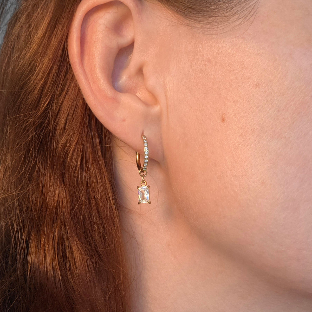 Luna crystal hoops